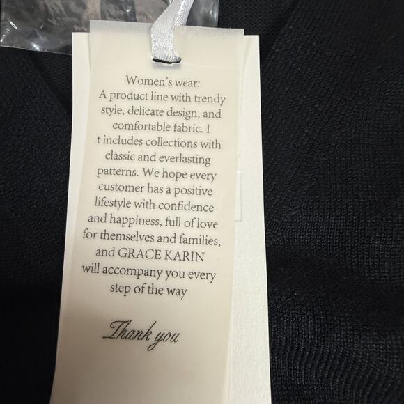 Grace Karin Black Cardigan NWT Button Front Lightweight Knit V-Neck Sweater - Picture 4 of 8